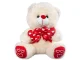Plush Teddy Bear with Heart Soft Cuddly Toy Gift 30cm, Cream