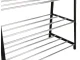 5-Tier Shoe Rack, Black/Silver, 79x54x28 cm