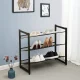 Leobert Metal Shoe Rack, 3 Tiers, Black