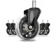 Rubber Office Chair Caster Wheel with Bearings, 11mm, 1 pc, Black