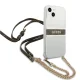 Guess iPhone 13 mini Case 4G Brown Strap Gold Chain, Transparent