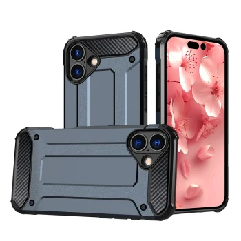 Dėklas Hybrid Armor skirtas iPhone 16, mėlynas