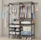 Ruhhy Clothes Rack with Shelves Black