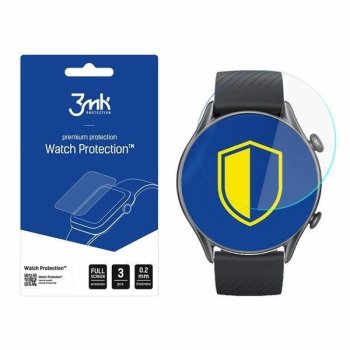 Xiaomi Amazfit GTR 3 3MK ARC+ Protective Film Rounded Fullscreen Watch Protector, 3 pcs.