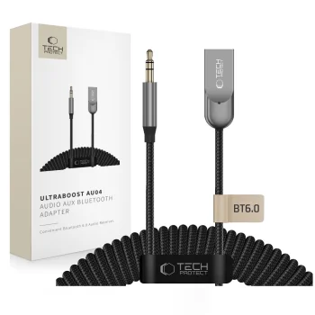 Tech-Protect Ultraboost AU04 Bluetooth 6.0 AUX adapter, grey