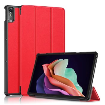 Lenovo Tab P11 Gen 2 (TB350FU) Trifold Stand PU Leather Hard Protective Cover Case, Red