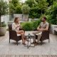 Set of 2 Garden Armchairs with Cushions MultiGarden Brown