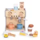 Ecotoys 2-in-1 Wooden Coffee Machine and Shop for Kids, 26 Accessories