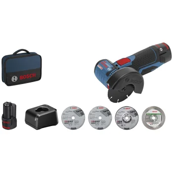 Bosch GWS 12V-76 Professional Cordless Angle Grinder with 2x 2.0Ah Batteries