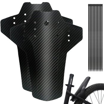 Universal MTB Bike Mudguard Set Front and Rear for 24–28 Inch Wheels, Black
