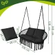 Double Macrame Hanging Chair Gardlov 300kg, Black