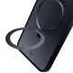3mk Apple iPhone 16 Pro Max Case Smoke Case Mag&Stand, Black