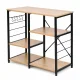 ModernHome Loft Kitchen Rack with Shelves & Hooks 90cm Light Oak