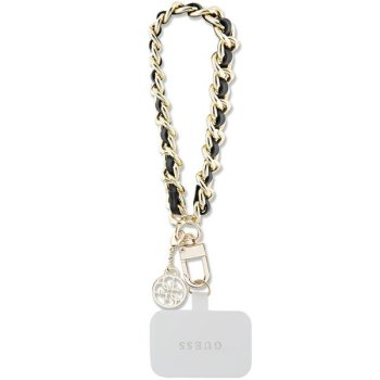 Guess Universal Hand Strap Saffiano Chain 4G Charm, Black