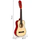 Large Wooden Kids Guitar with 6 Strings ECOTOYS, 76x28x7,5cm
