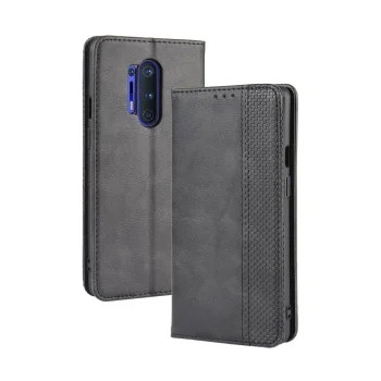 OnePlus 8 Pro Vintage Texture PU Leather Case Wallet Cover, Black | Чехол Книжка Кабура для...
