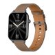COLMI C28 Smartwatch - Black + Brown Leather Strap