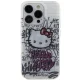Hello Kitty iPhone 15 Pro Case IML Kitty On Bricks Graffiti, White