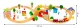 ECOTOYS 74-Piece Wooden Train Set with Tracks