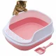 Open Cat Litter Box with Frame and Scoop, 48x38x19 cm, Pink