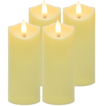 Ruhhy LED Candles with Flickering Flame 12.5x5cm, Set of 4, 26485