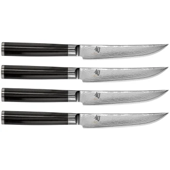 KAI Shun Classic Steak Knife Set DM-S400, 4-Piece, 12 cm, Silver/Black