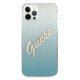 Guess iPhone 12 Pro Max Case Glitter Gradient Script, Blue