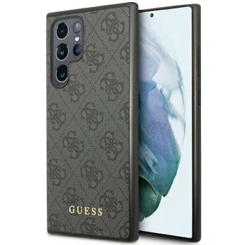 Guess Samsung Galaxy S24 Ultra Case 4G Metal Gold Logo, Black