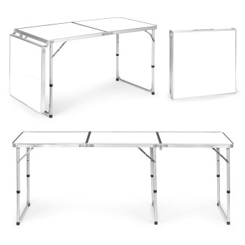 Multigarden Folding Camping Table, White, 180x60 cm