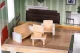 ECOTOYS 3-Story Wooden Dollhouse with Terrace and 15 Furniture Pieces
