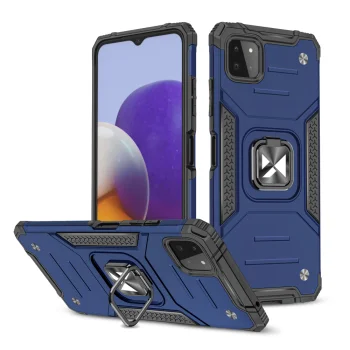 Wozinsky Ring Armor Case for Samsung Galaxy A22 4G with Ring Kickstand, Blue