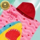 Children’s shark hooded towel poncho, pink, 50 × 100 cm