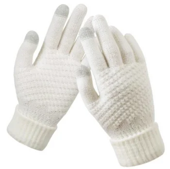 Warm Winter Gloves, Knit Touchscreen Texting Gloves, Beige