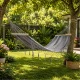 Grey Garden Hammock with Wooden Spreader Bars and Fringes 200 x 100 cm, with Bag