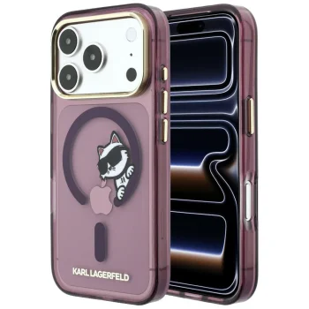 Karl Lagerfeld Peekaboo Logo MagSafe Case for iPhone 18 Pro / 17 Pro, Burgundy