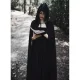 Malatec Long Hooded Cape for Halloween Costume 19547, Black