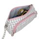 Maaleo 00024509 Two-Compartment School Pencil Case, White Checkered