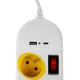 Maclean MCE508 W Power Strip, 4 Outlets, USB-A/C, 1.5m, White