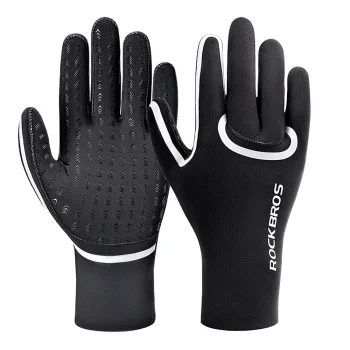 Rockbros Cycling Gloves, Water-Repellent Material, Size L/XL, Black