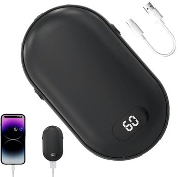 Rechargeable Electric Hand Warmer 6000mAh, Black