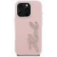 Karl Lagerfeld FW Grained Signature Logo vāciņš iPhone 16 Pro Max, Rozā