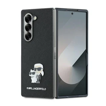 Karl Lagerfeld Saffiano Metal Pin Case for Samsung Galaxy Z Fold 6, Black