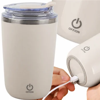 Self-Stirring Mug with USB Charging, 350ml, Beige