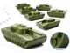 Set of Toy Soldiers Military Equipment Weapons in a Suitcase, 307 pcs.