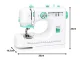 Electric Sewing Machine with 12 Stitches and Accessories, White-Turquoise