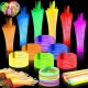 Glow in the Dark Fluorescent Bracelets with Connectors, 100 pcs