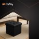 Folding Storage Ottoman Cube Faux Leather Ruhhy 25779, black