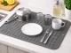 Silicone Dish Drying Mat Large Kitchen Counter Drainer, Grey
