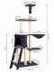 Cat tree house with scratching post, 138 cm, 5 levels, Petsi, grey
