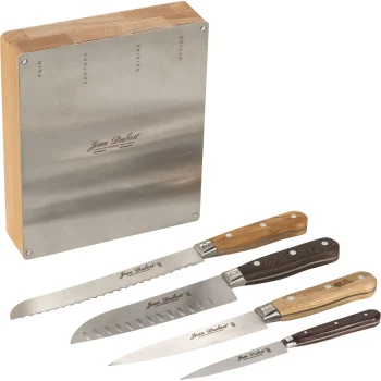 Laguiole Jean Dubost 1920 Kitchen Knife Set with Block, 4 pcs.